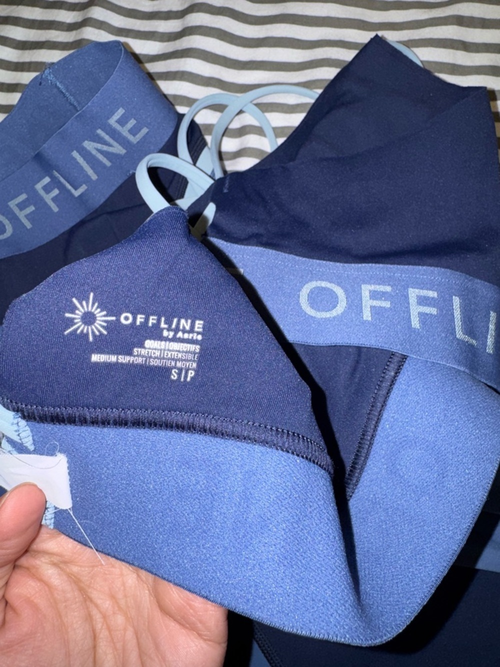 A&E Offline By Aerie Blue Strappy Sports Bra & Leggings Set - Picture 7 of 7